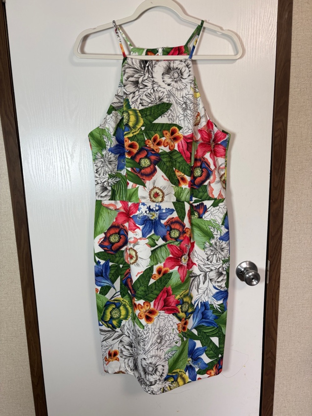 Alexia Admor Floral Sheath Dress Sz 14 Colorful Botanical Print Cocktail Party